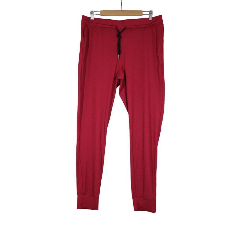 Born Primitive women's zippered stretch cranberry‎ recovery joggers XXL